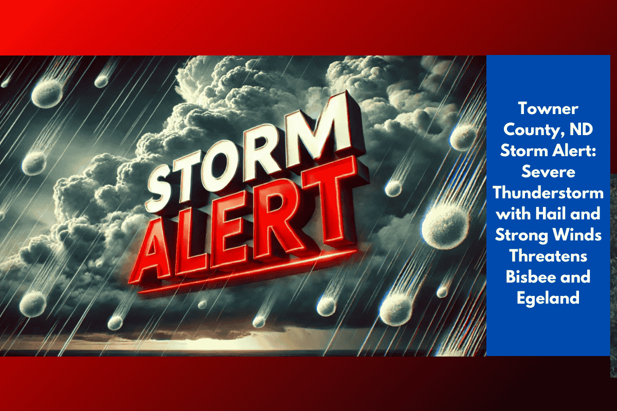 Towner County, ND Storm Alert: Severe Thunderstorm with Hail and Strong Winds Threatens Bisbee and Egeland
