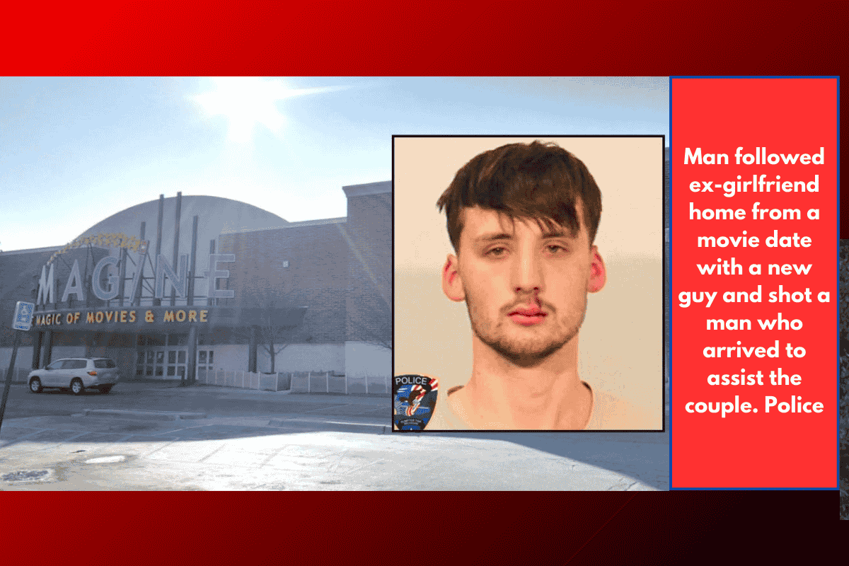 Man followed ex-girlfriend home from a movie date with a new guy and shot a man who arrived to assist the couple. Police