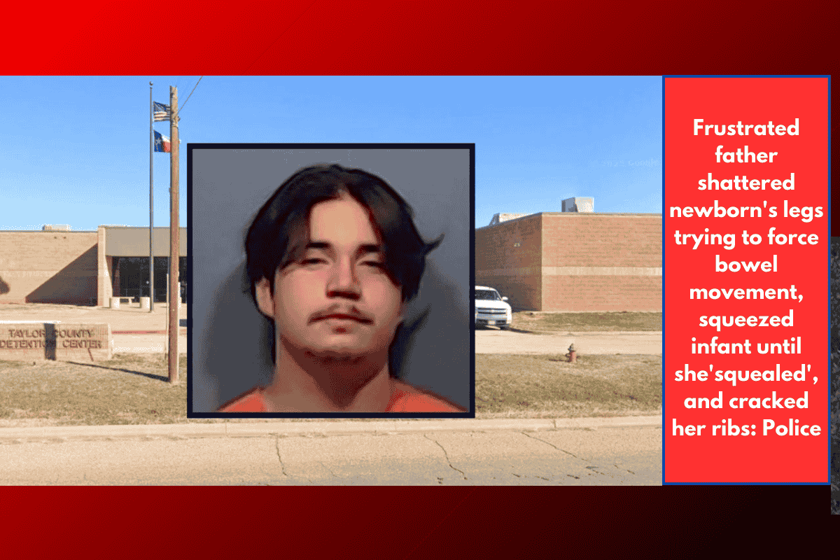 Frustrated father shattered newborn's legs trying to force bowel movement, squeezed infant until she'squealed', and cracked her ribs: Police