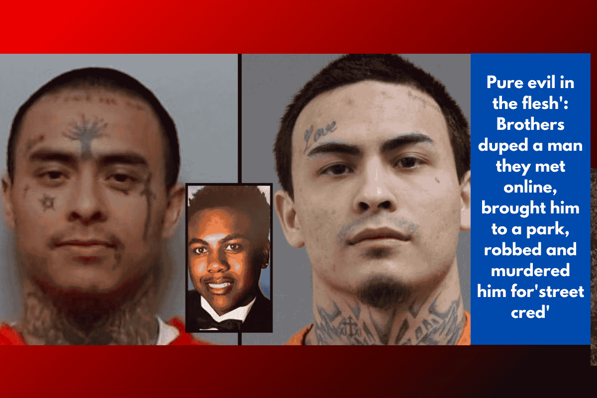 Pure evil in the flesh': Brothers duped a man they met online, brought him to a park, robbed and murdered him for'street cred'