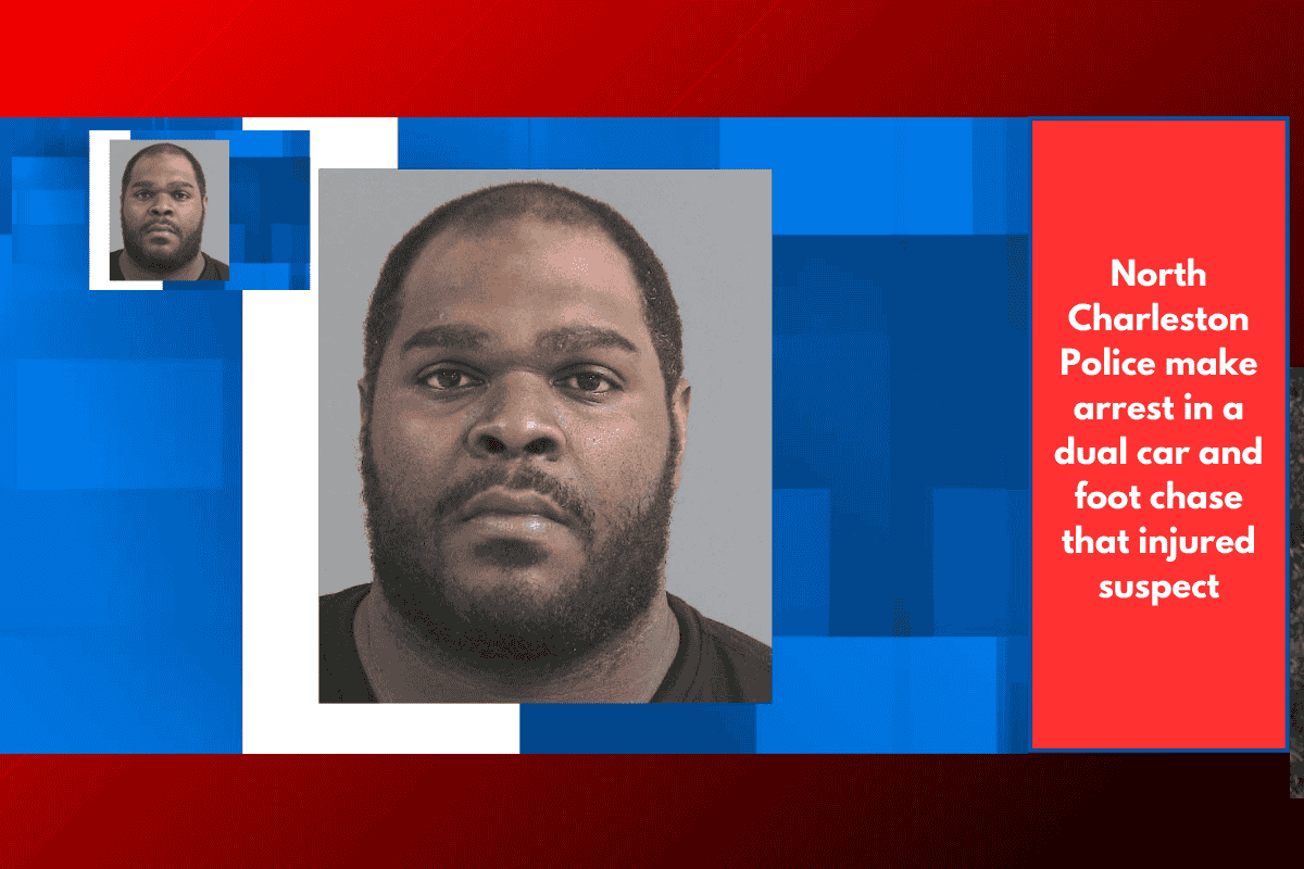 North Charleston Police make arrest in a dual car and foot chase that injured suspect