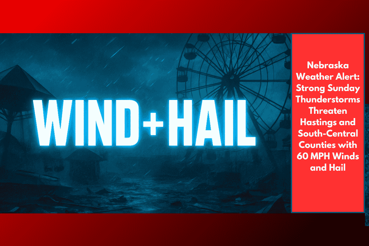 Nebraska Weather Alert: Strong Sunday Thunderstorms Threaten Hastings and South-Central Counties with 60 MPH Winds and Hail