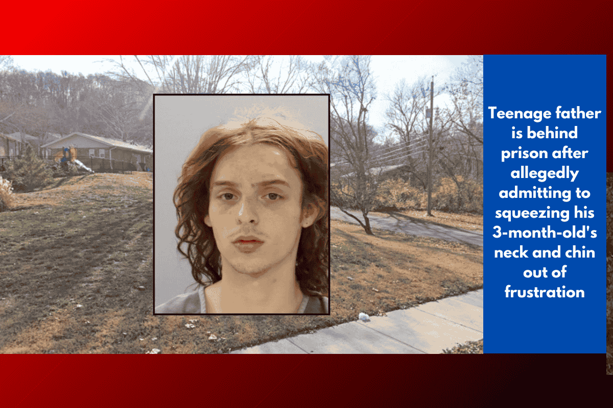 Teenage father is behind prison after allegedly admitting to squeezing his 3-month-old's neck and chin out of frustration