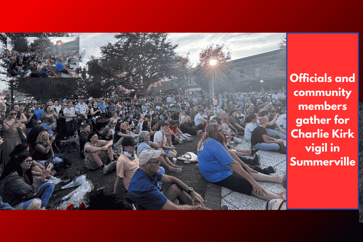 Officials and community members gather for Charlie Kirk vigil in Summerville