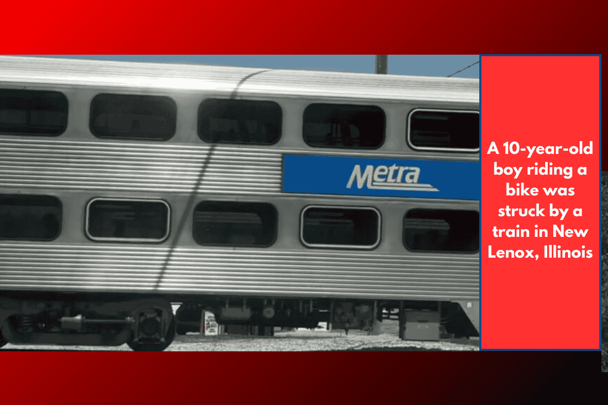 A 10-year-old boy riding a bike was struck by a train in New Lenox, Illinois