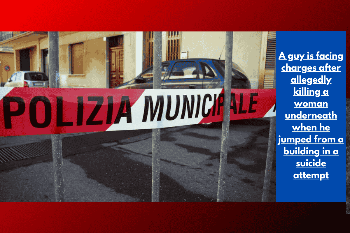 A guy is facing charges after allegedly killing a woman underneath when he jumped from a building in a suicide attempt