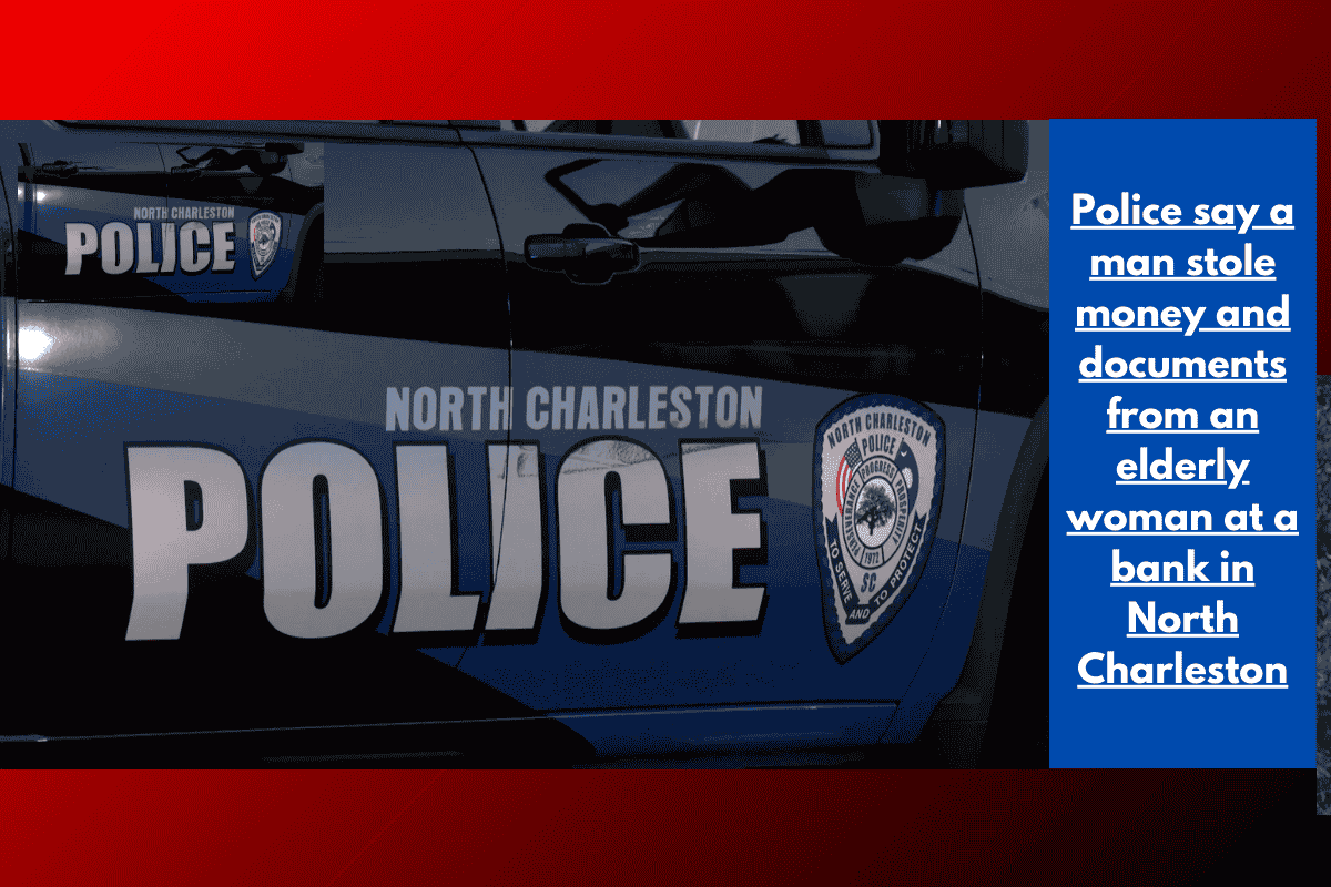 Police say a man stole money and documents from an elderly woman at a bank in North Charleston