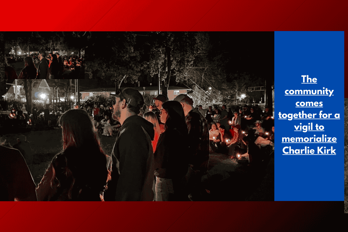 The community comes together for a vigil to memorialize Charlie Kirk