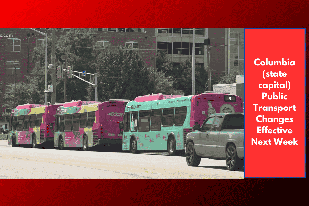 Columbia (state capital) Public Transport Changes Effective Next Week