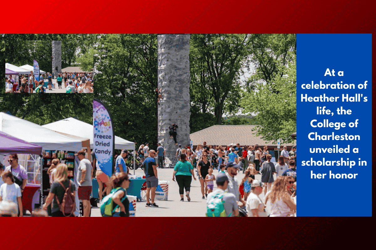 At a celebration of Heather Hall's life, the College of Charleston unveiled a scholarship in her honor