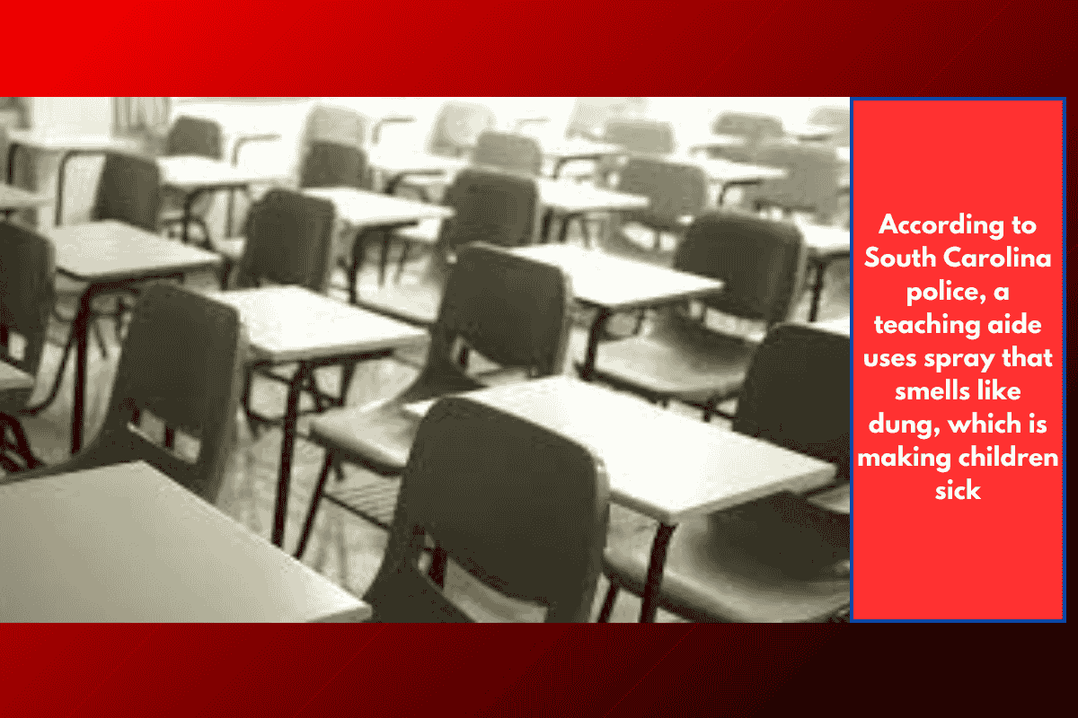 According to South Carolina police, a teaching aide uses spray that smells like dung, which is making children sick