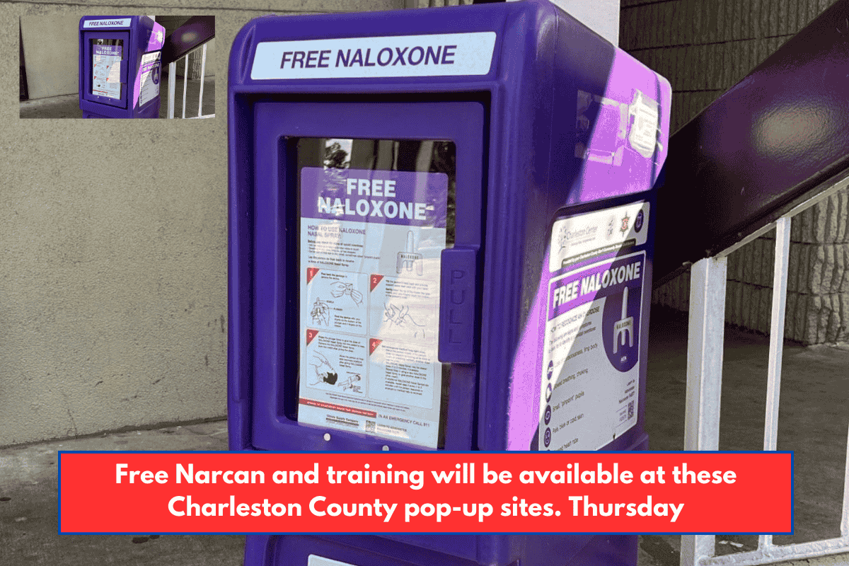 Free Narcan and training will be available at these Charleston County pop-up sites. Thursday