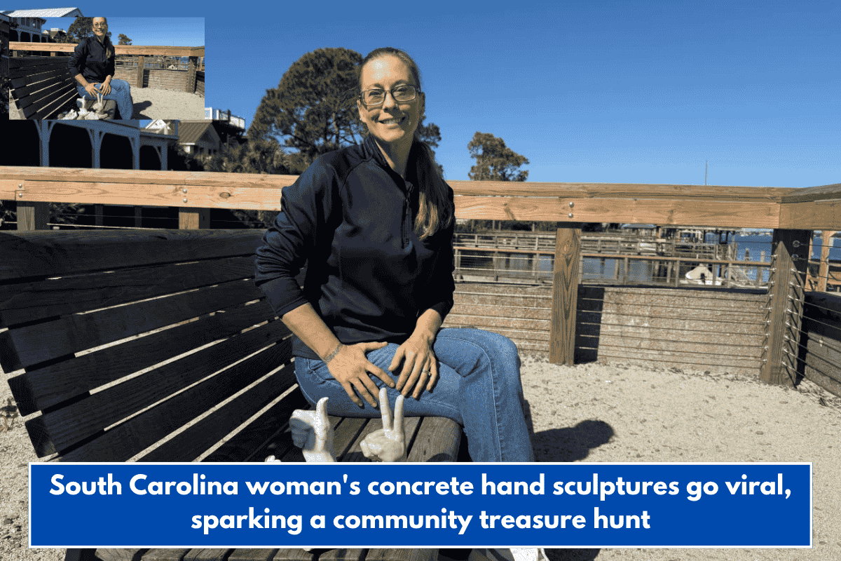 South Carolina woman's concrete hand sculptures go viral, sparking a community treasure hunt