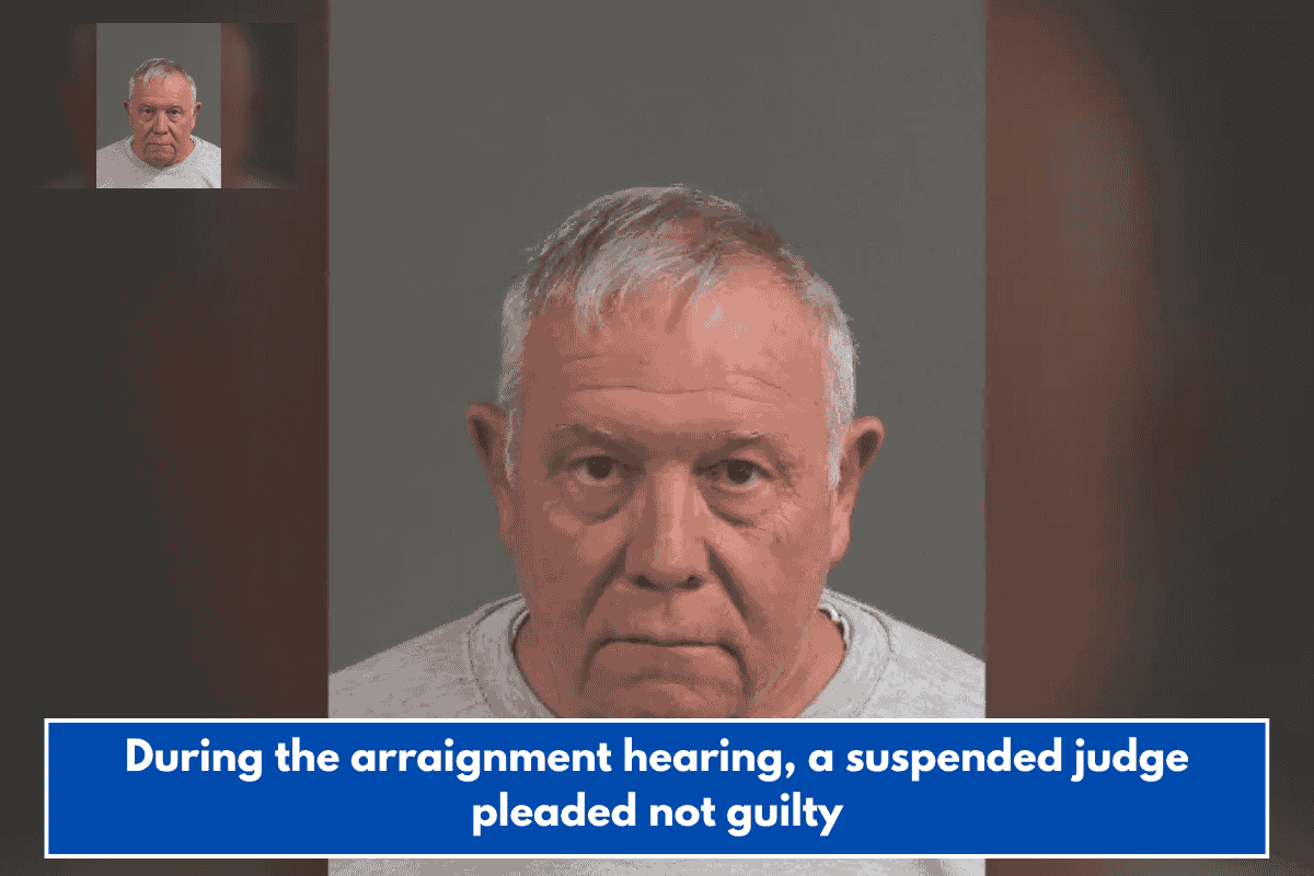 During the arraignment hearing, a suspended judge pleaded not guilty