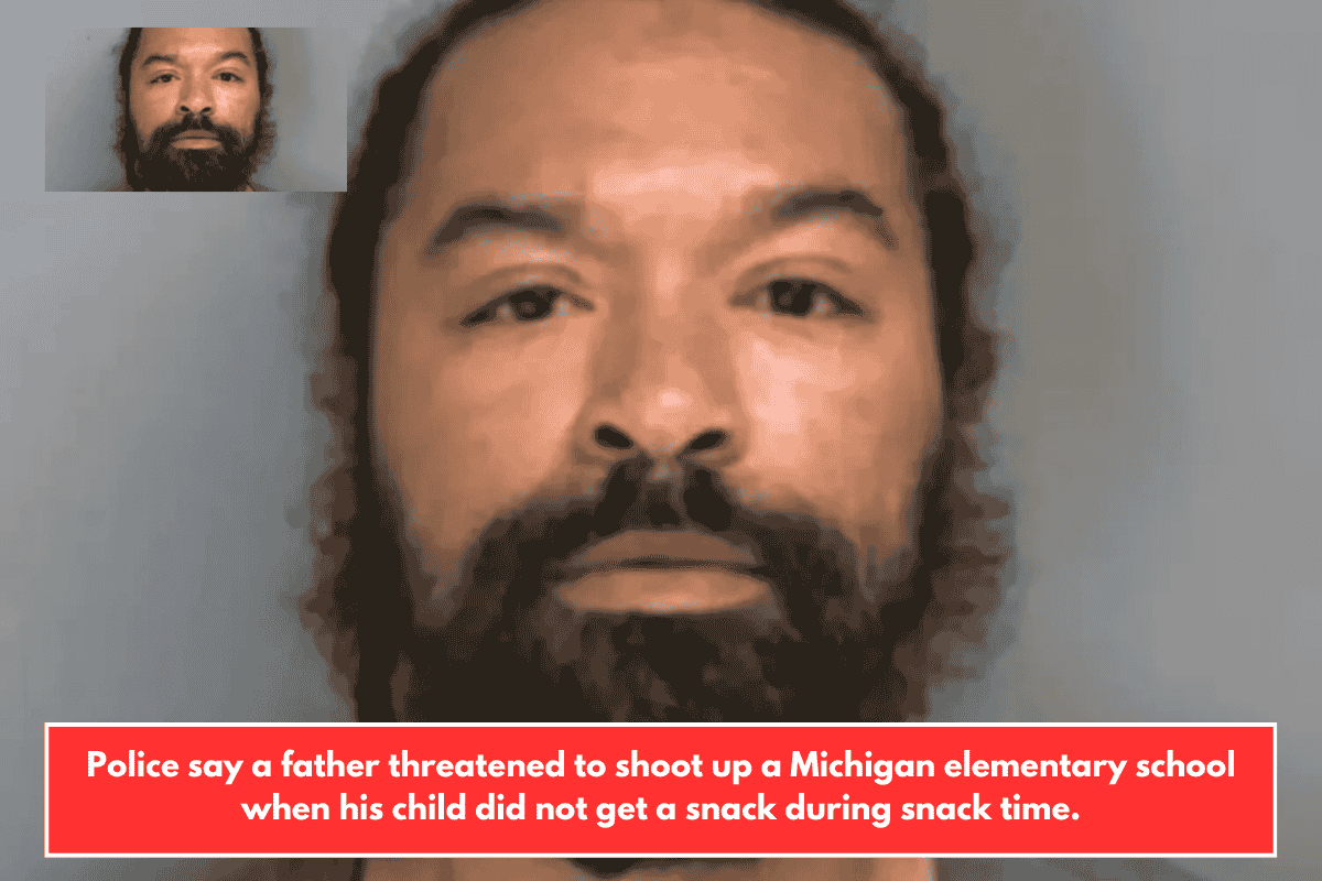 Police say a father threatened to shoot up a Michigan elementary school when his child did not get a snack during snack time.