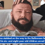 Dad was stabbed on the way to the Halloween festival, but his six- and eight-year-old children saved him
