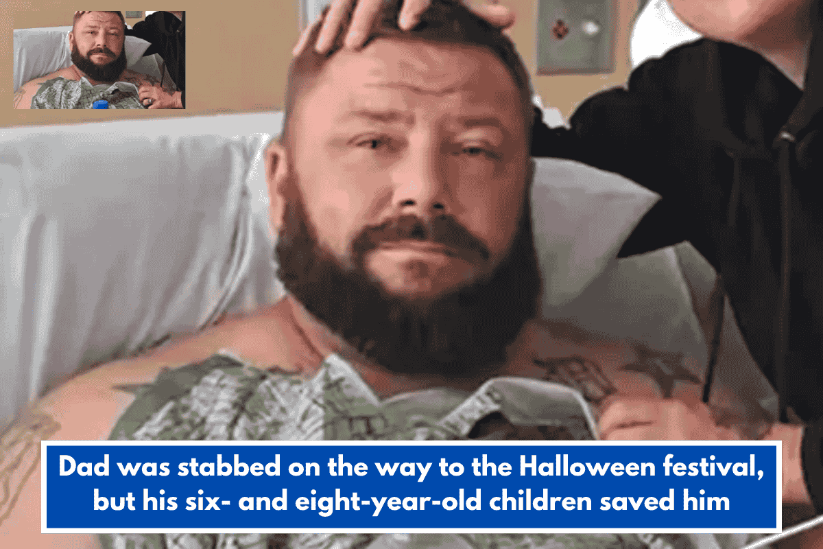 Dad was stabbed on the way to the Halloween festival, but his six- and eight-year-old children saved him