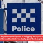 After a daycare worker injured a 'wriggling' four-year-old, the child's head had to be'medically glued' back together