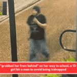 After he "grabbed her from behind" on her way to school, a 13-year-old girl bit a man to avoid being kidnapped