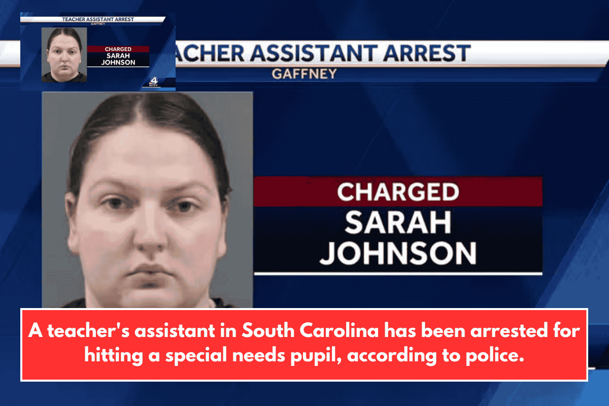 A teacher's assistant in South Carolina has been arrested for hitting a special needs pupil, according to police.