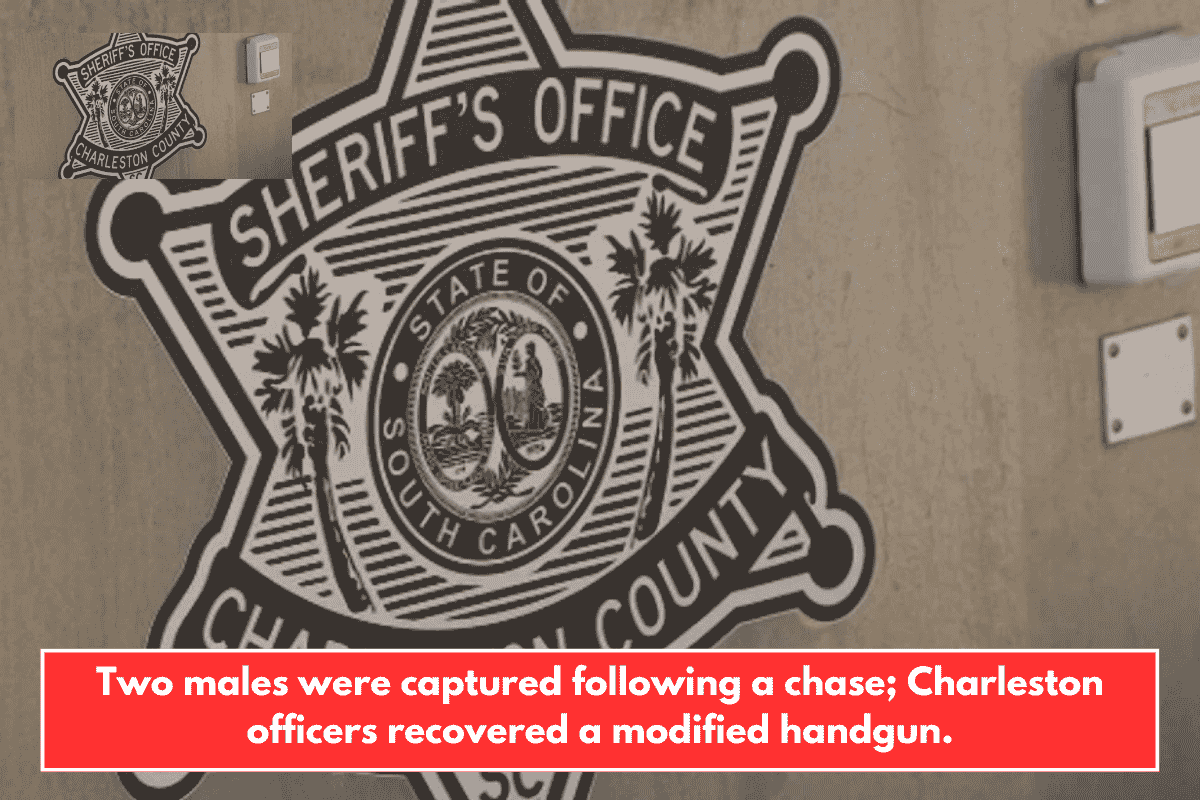 Two males were captured following a chase; Charleston officers recovered a modified handgun.