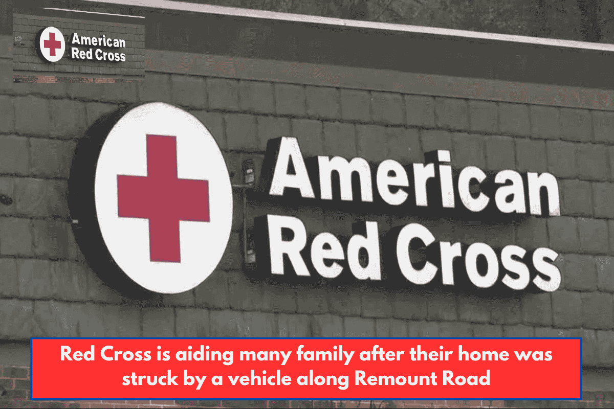 Red Cross is aiding many family after their home was struck by a vehicle along Remount Road