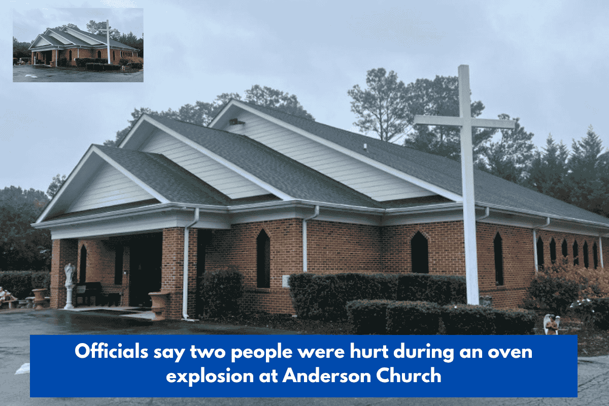 Officials say two people were hurt during an oven explosion at Anderson Church