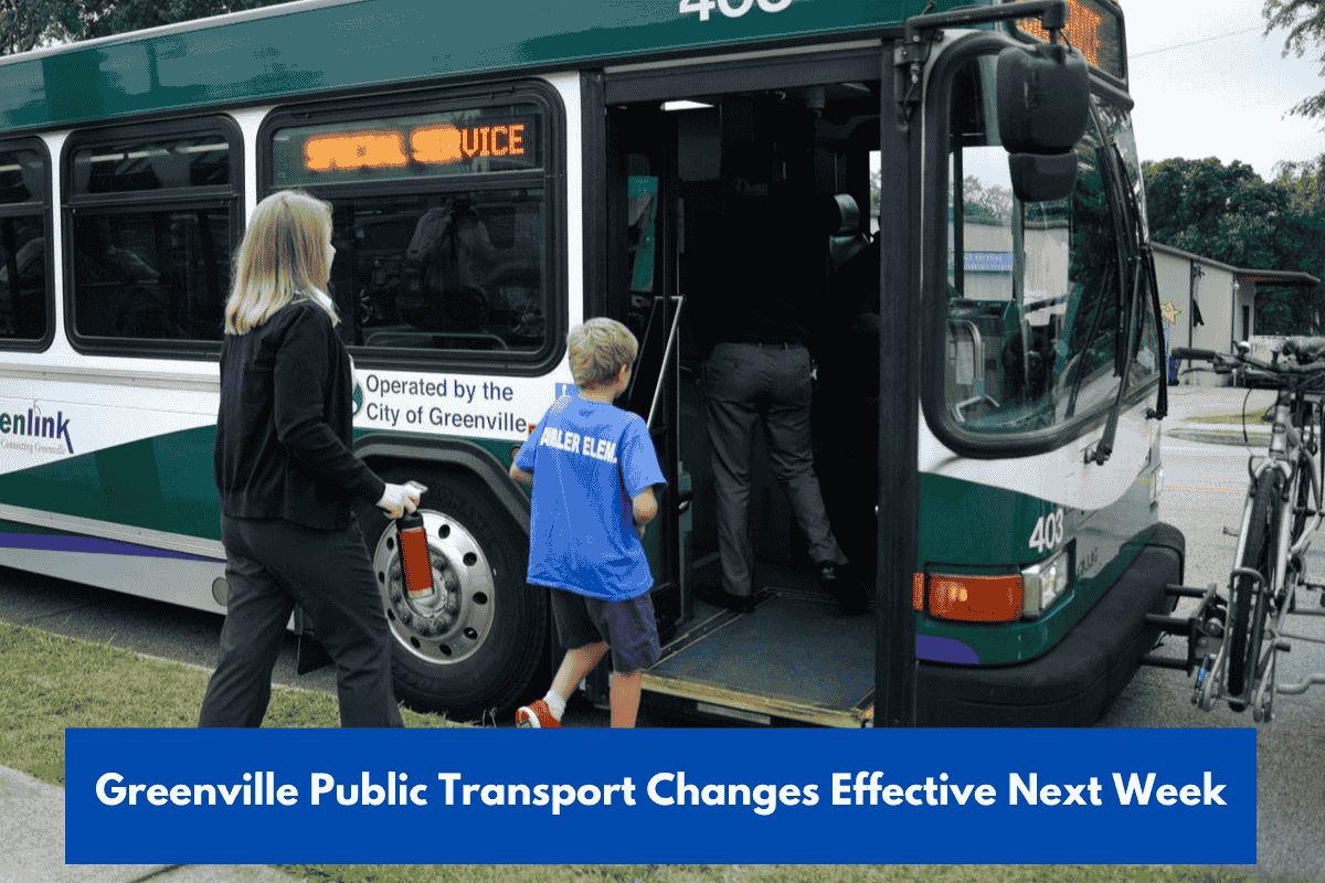 Greenville Public Transport Changes Effective Next Week