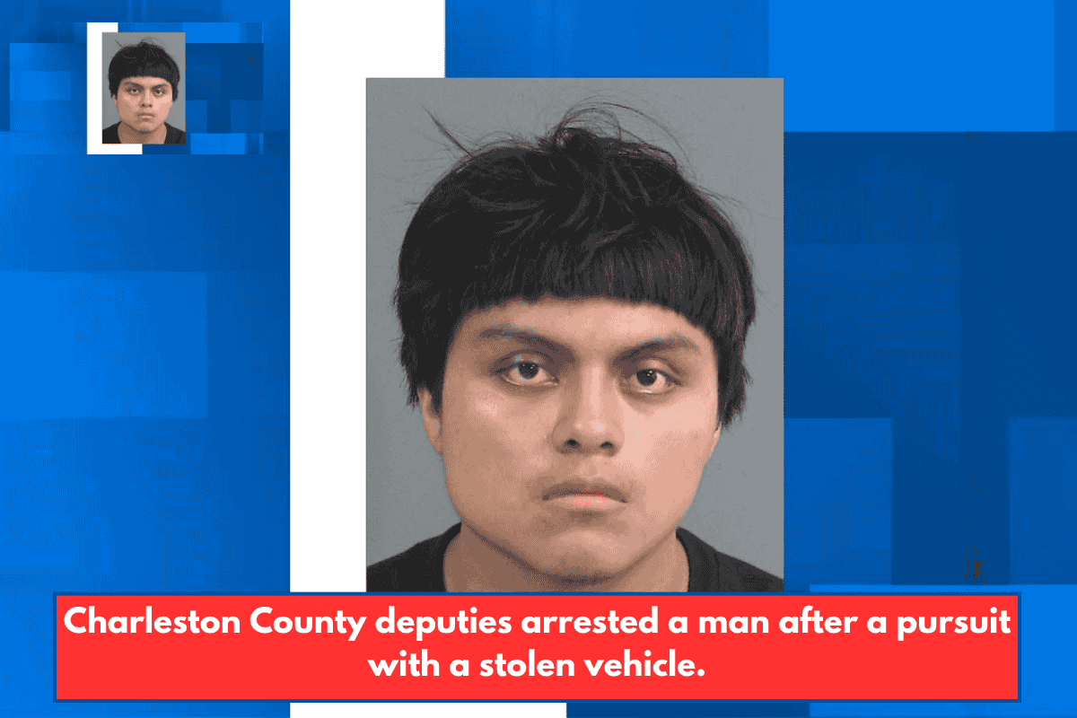 Charleston County deputies arrested a man after a pursuit with a stolen vehicle.