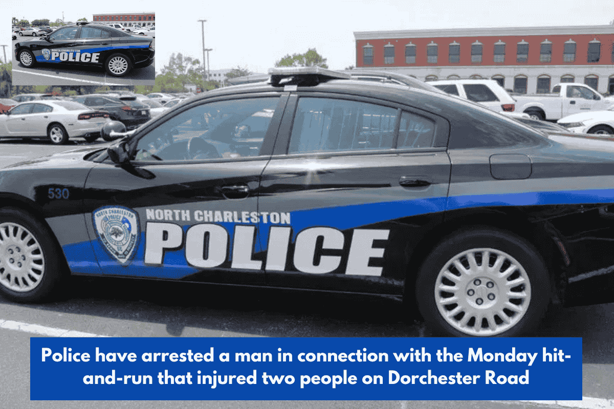 Police have arrested a man in connection with the Monday hit-and-run that injured two people on Dorchester Road