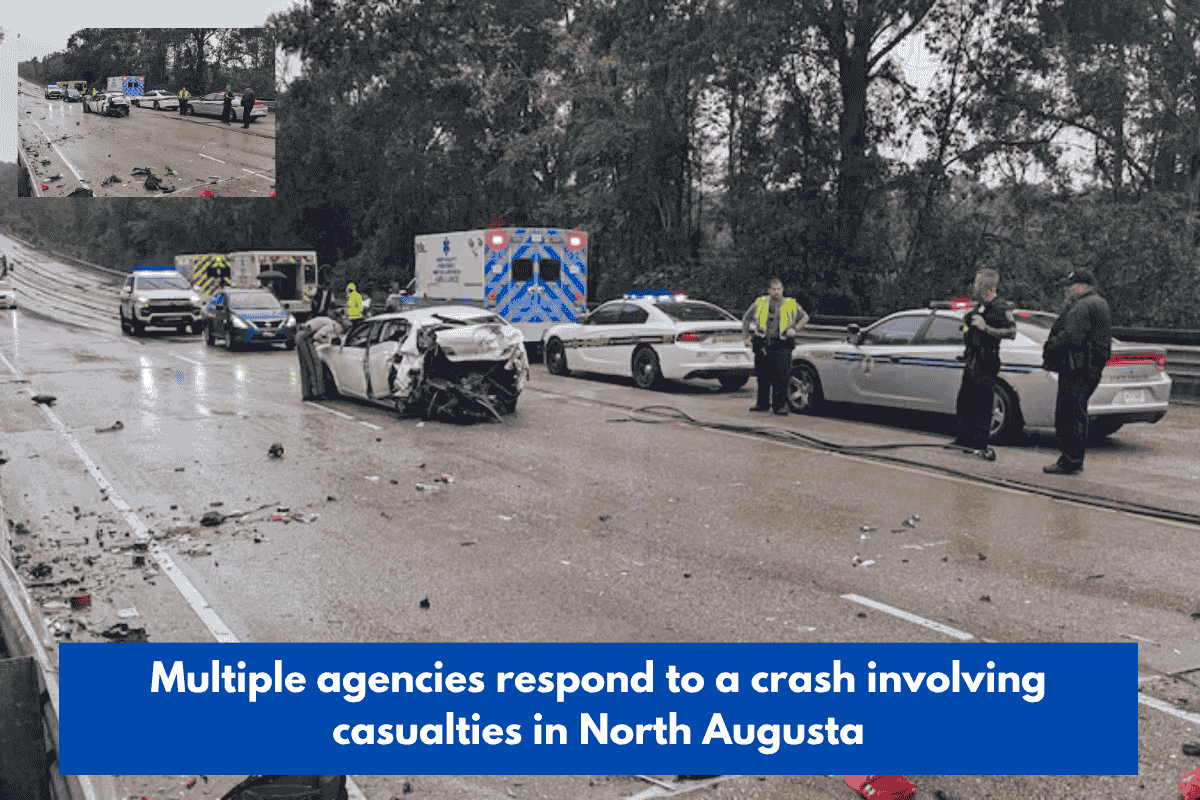 Multiple agencies respond to a crash involving casualties in North Augusta