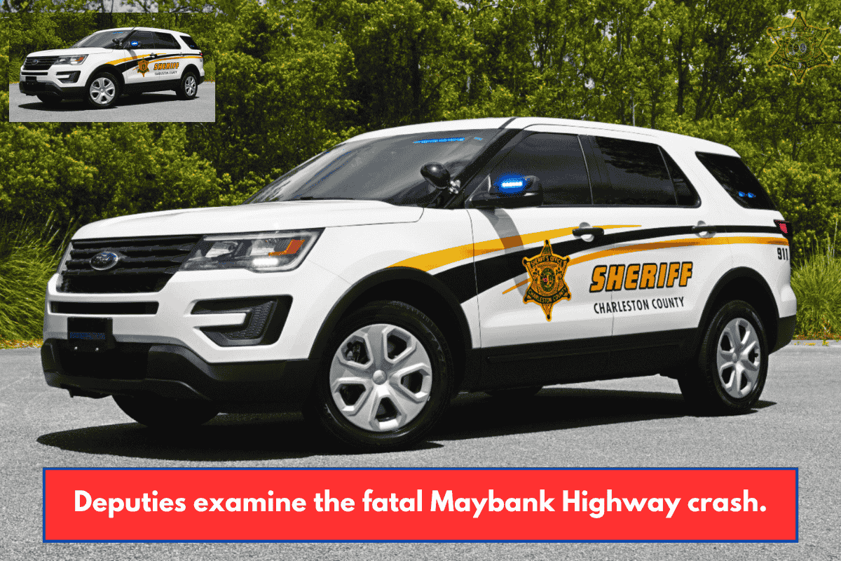Deputies examine the fatal Maybank Highway crash.
