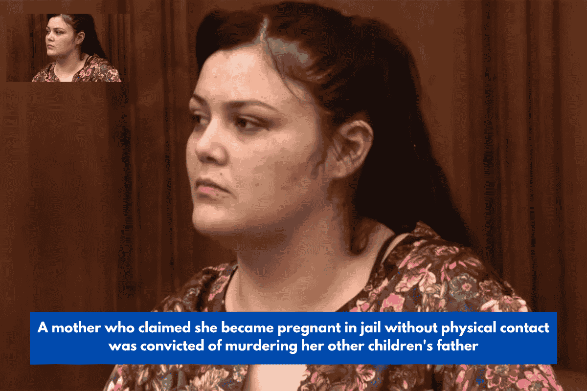 A mother who claimed she became pregnant in jail without physical contact was convicted of murdering her other children's father