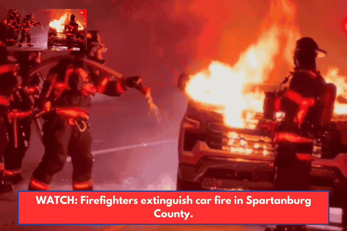 WATCH: Firefighters extinguish car fire in Spartanburg County.