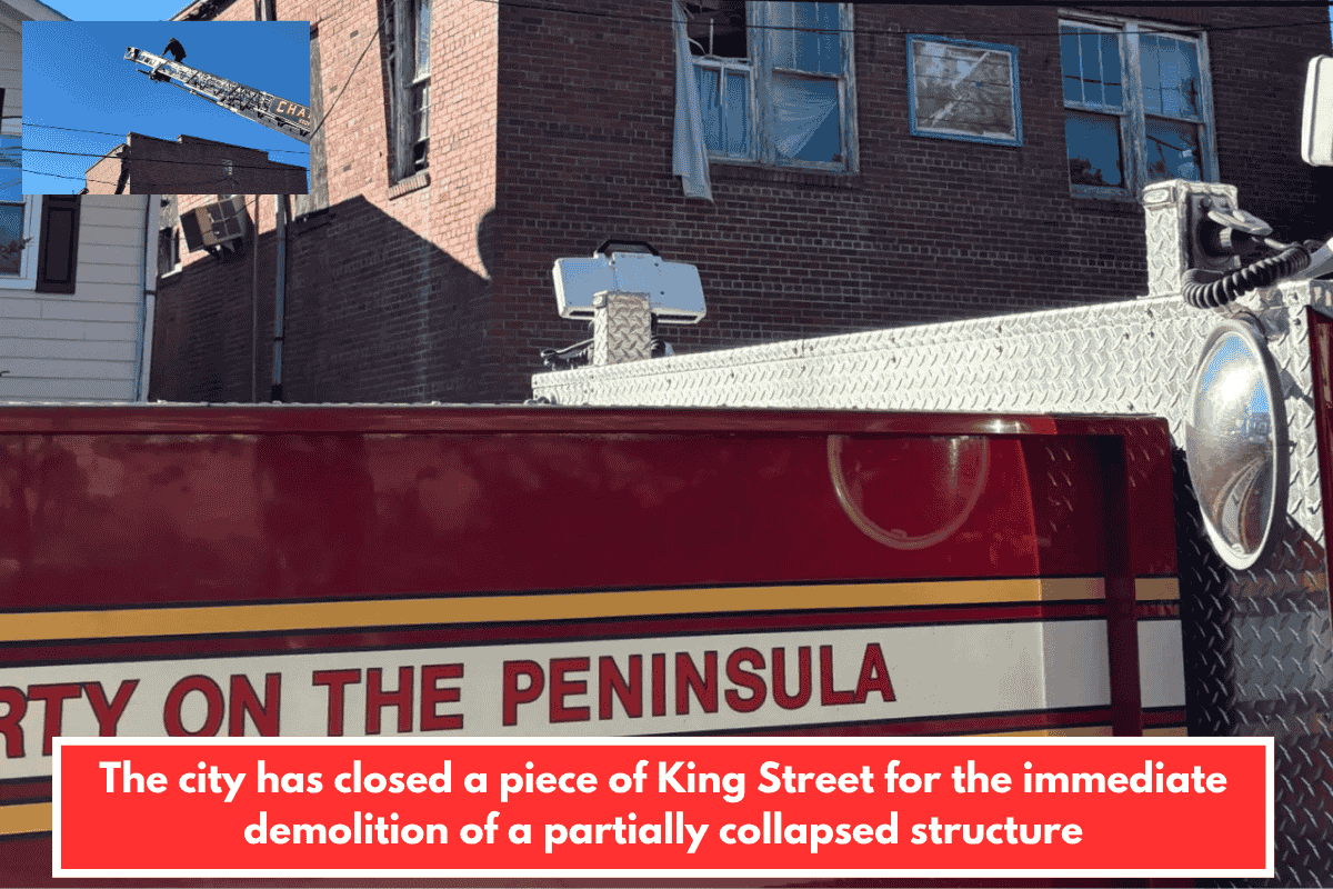 The city has closed a piece of King Street for the immediate demolition of a partially collapsed structure