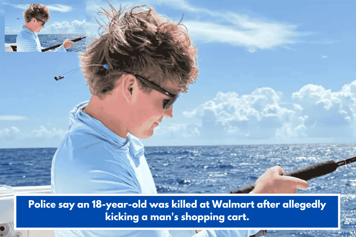 Police say an 18-year-old was killed at Walmart after allegedly kicking a man's shopping cart.