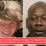 The man accused of stabbing a teenager who allegedly kicked his shopping cart at Walmart was on probation for a previous stabbing