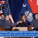 Sec. Kristi Noem gets Nathan Hale award and tells Citadel Republican Society to 'be someone who sets the example'