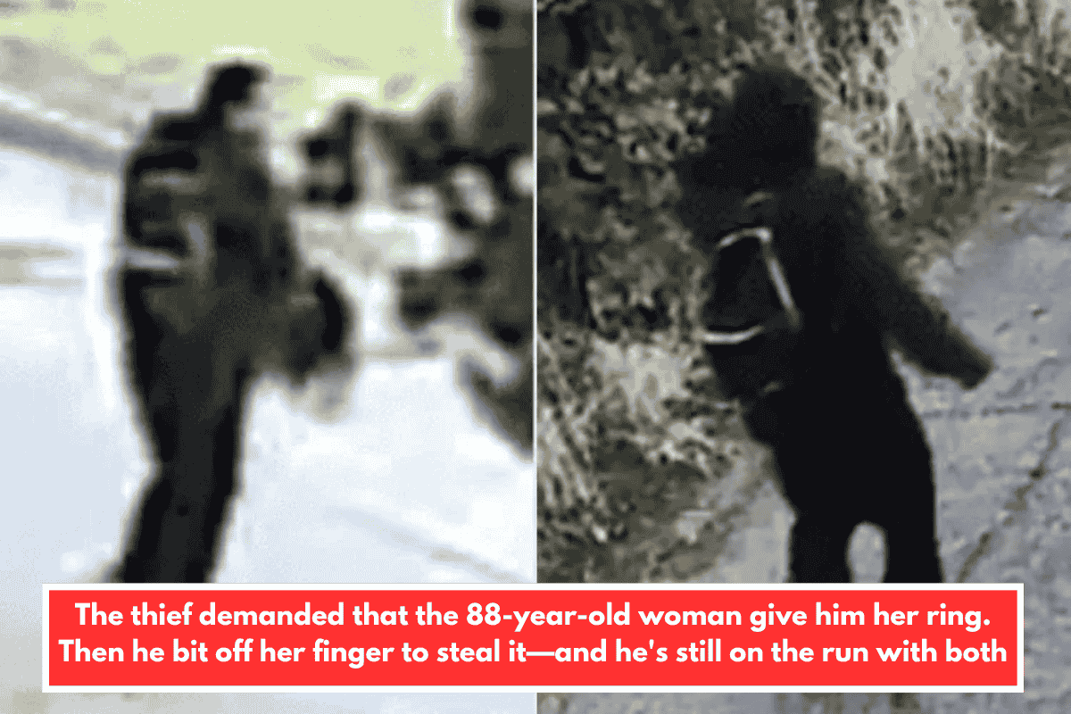 The thief demanded that the 88-year-old woman give him her ring. Then he bit off her finger to steal it—and he's still on the run with both