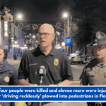 At least four people were killed and eleven more were injured after a car 'driving recklessly' plowed into pedestrians in Florida.