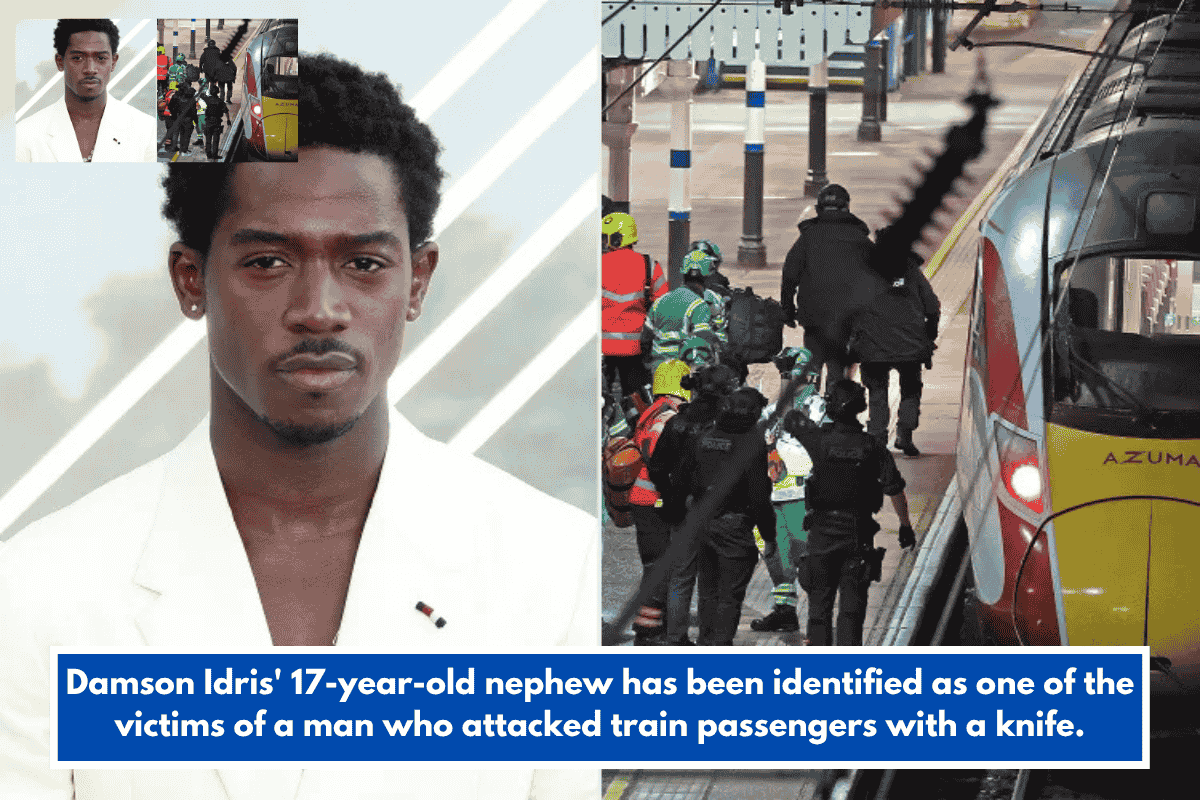 Damson Idris' 17-year-old nephew has been identified as one of the victims of a man who attacked train passengers with a knife.