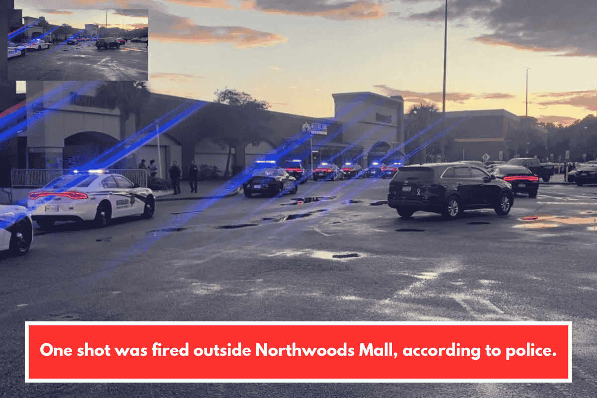 One shot was fired outside Northwoods Mall, according to police.