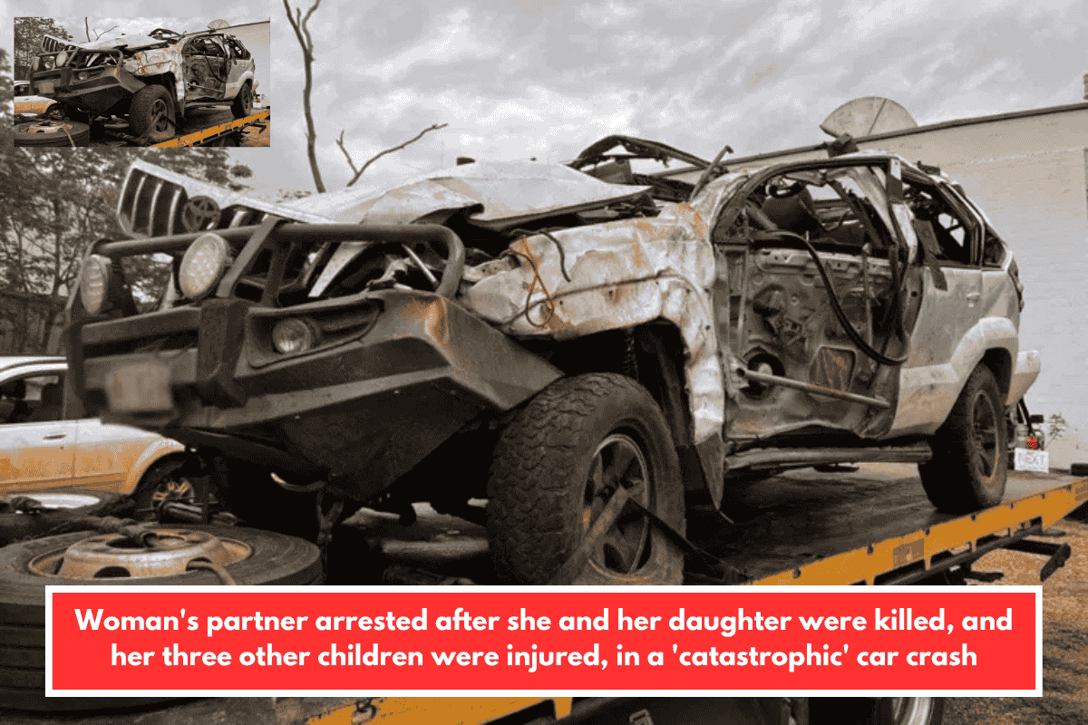 Woman's partner arrested after she and her daughter were killed, and her three other children were injured, in a 'catastrophic' car crash