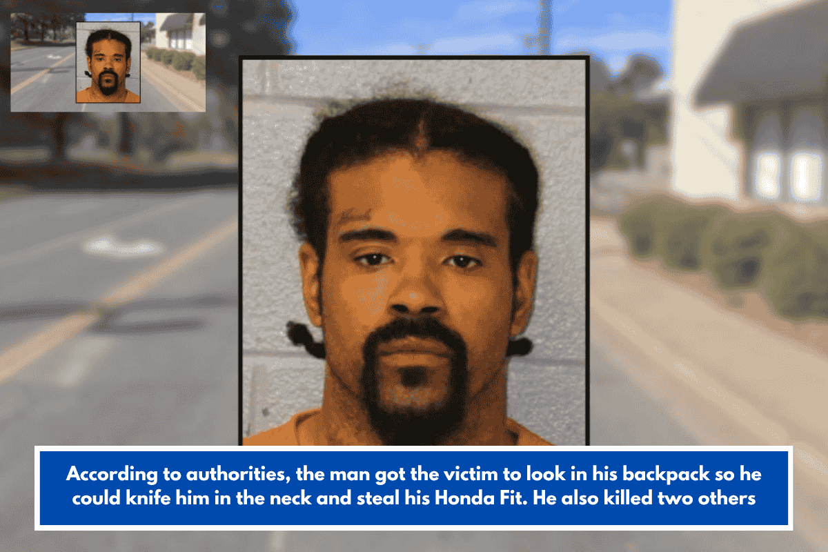 According to authorities, the man got the victim to look in his backpack so he could knife him in the neck and steal his Honda Fit. He also killed two others