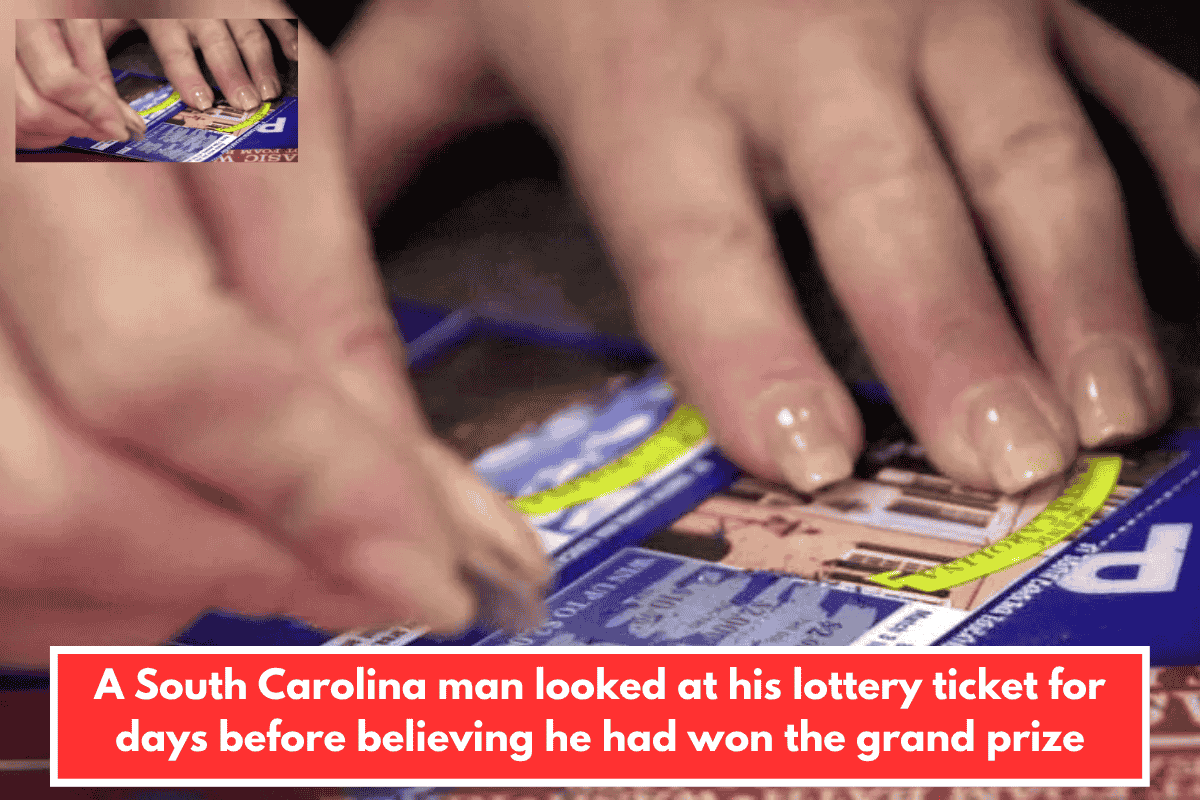 A South Carolina man looked at his lottery ticket for days before believing he had won the grand prize