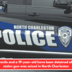 A juvenile and a 19-year-old have been detained after a stolen gun was seized in North Charleston