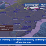 A freeze warning is in effect as extremely cold temperatures roll into the area