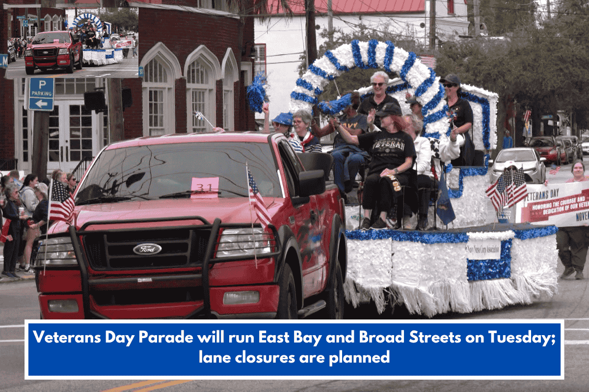 Veterans Day Parade will run East Bay and Broad Streets on Tuesday; lane closures are planned