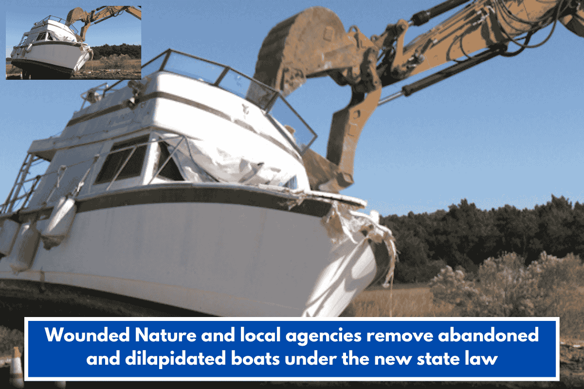 Wounded Nature and local agencies remove abandoned and dilapidated boats under the new state law