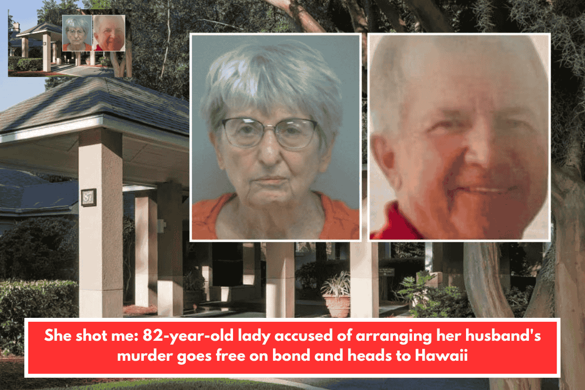 She shot me: 82-year-old lady accused of arranging her husband's murder goes free on bond and heads to Hawaii